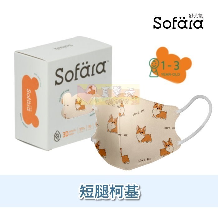 Sofara舒芙氧 嬰兒/迷你幼3D立體醫療口罩(30入) - 兒童口罩/嬰兒口罩/拋棄式/3D口-規格圖8