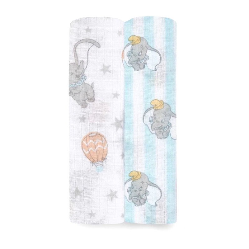 美國 Aden+Anais 經典多功能包巾(2入/3入) - 包巾/紗布巾/迪士尼/小飛象/維尼/迪士尼公主-規格圖10