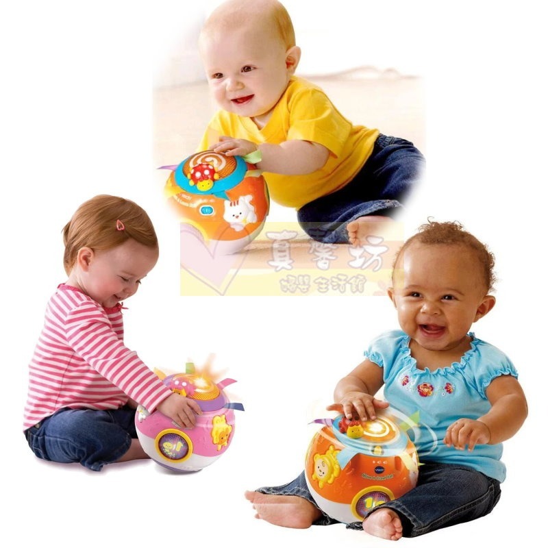英國Vtech 炫彩聲光滾滾球(粉/橘) - 兒童玩具/聲光玩具/音樂玩具/球球玩具-細節圖6