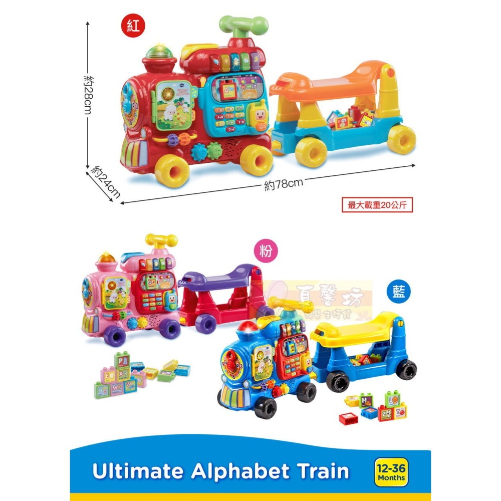 英國Vtech 4合1智慧積木學習車(藍/粉/紅) - 積木車/益智學習/童車/兒童騎乘車-細節圖8