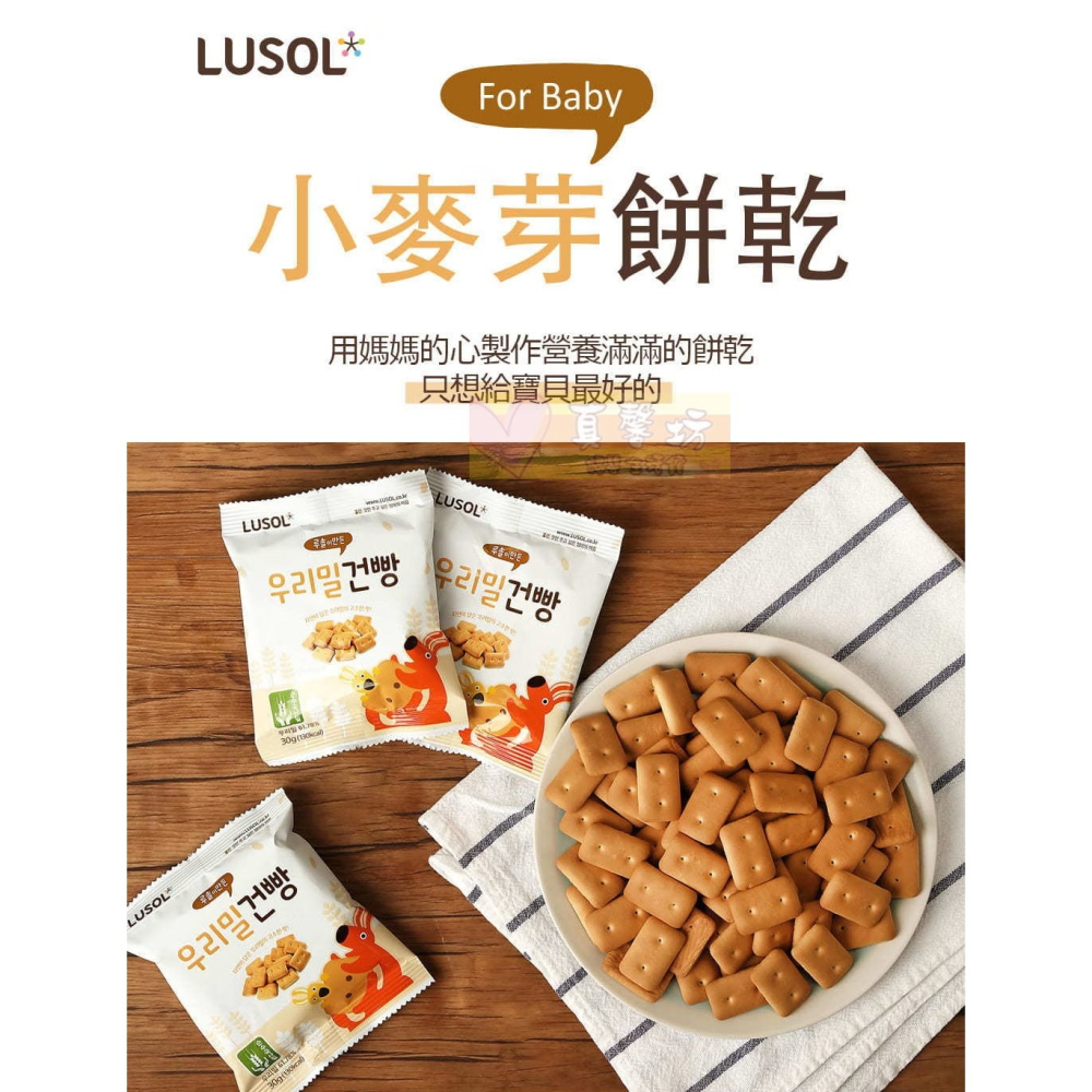韓國LUSOL 小麥芽餅乾(12個月以上) - 寶寶餅乾/寶寶零食/烘烤餅乾-細節圖2