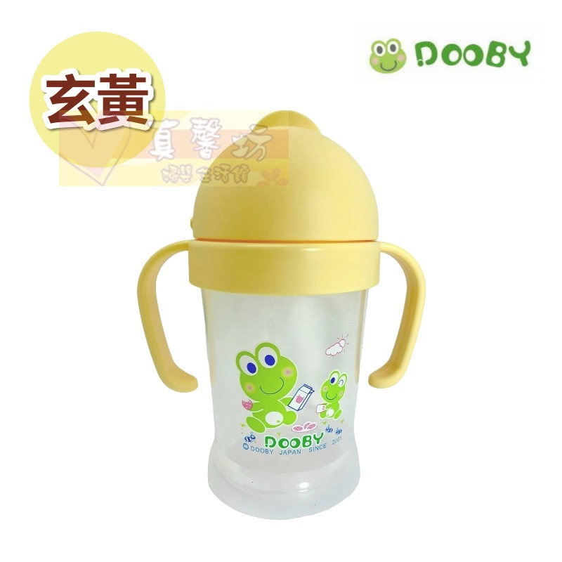 大眼蛙DOOBY 神奇喝水杯 200ml (嫩綠/洋紅/玄黃) - 學習杯/雙耳杯/練習水杯-規格圖4