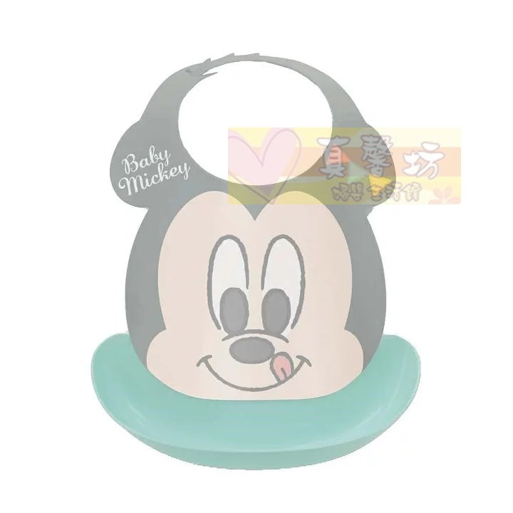日本製迪士尼DISNEY防水立體圍兜(米奇/米妮/小熊維尼) - 防水口袋/錦化成-規格圖3