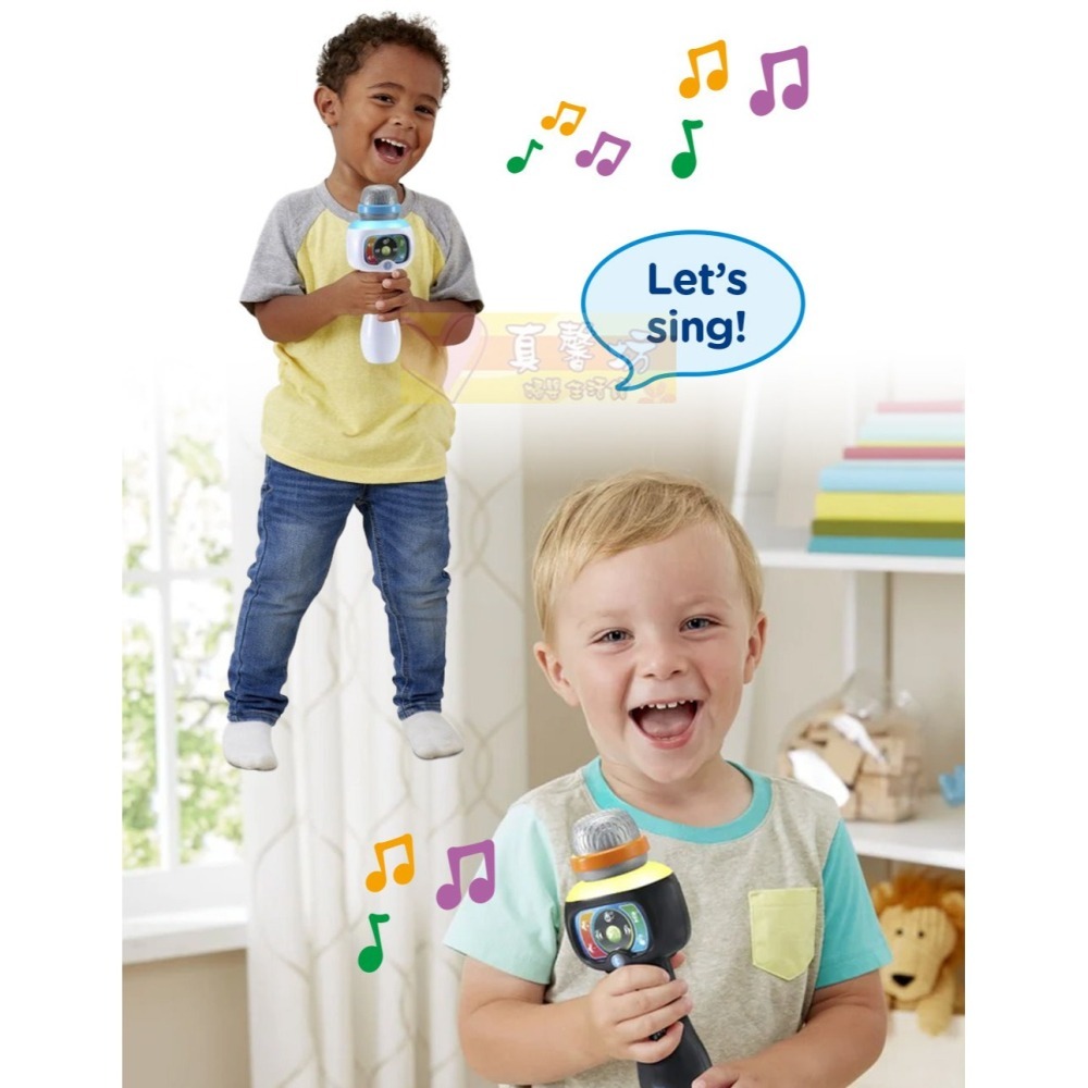 英國Vtech 兒童歡唱藍芽麥克風(酷炫黑/閃亮白) - 聲光玩具/藍芽/麥克風/音樂/變聲/擴音-細節圖6