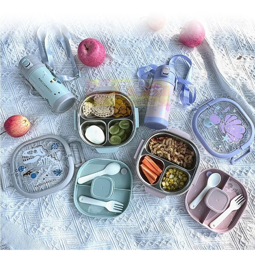 加拿大Marcus&Marcus 兒童手提不鏽鋼雙層餐盒組(綠/粉) - 兒童餐盒/不銹鋼餐盒/兒童餐具-細節圖7