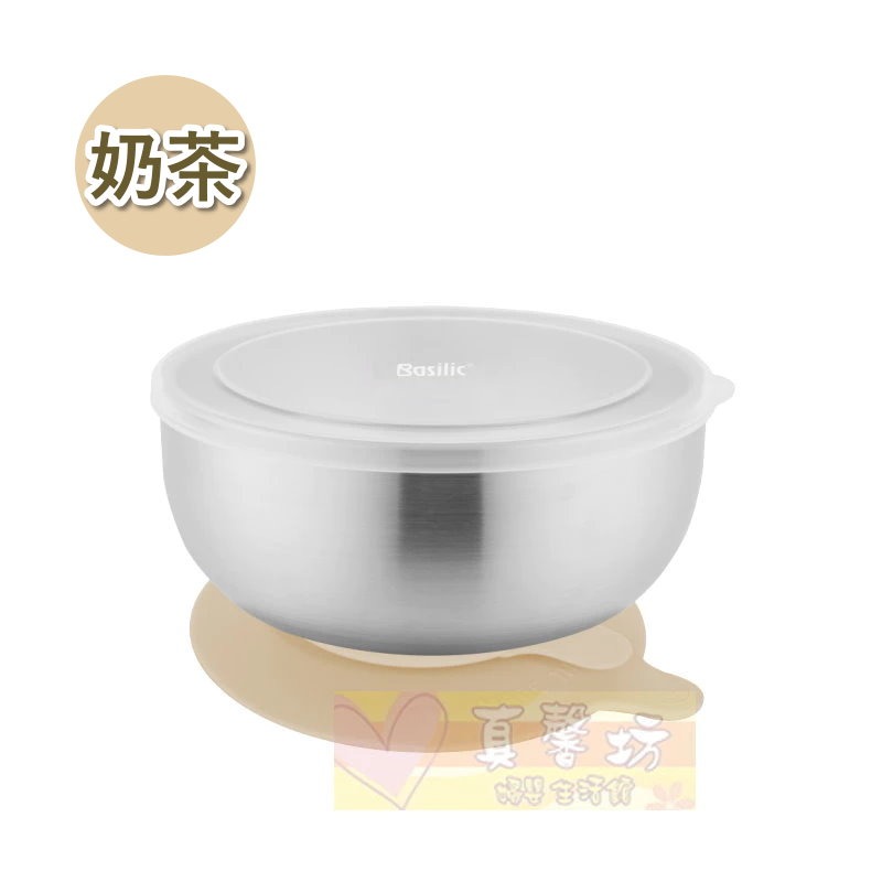 貝喜力克Basilic 304不鏽鋼雙層隔熱吸盤碗(附蓋) 280ml - 學習碗/不鏽鋼碗-規格圖7