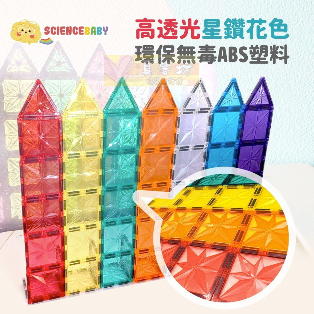 ScienceBaby 磁力片 球道組透明管/彩色管 100 PCS - 磁力積木/積木玩具/軌道球/球道磁力片-細節圖3