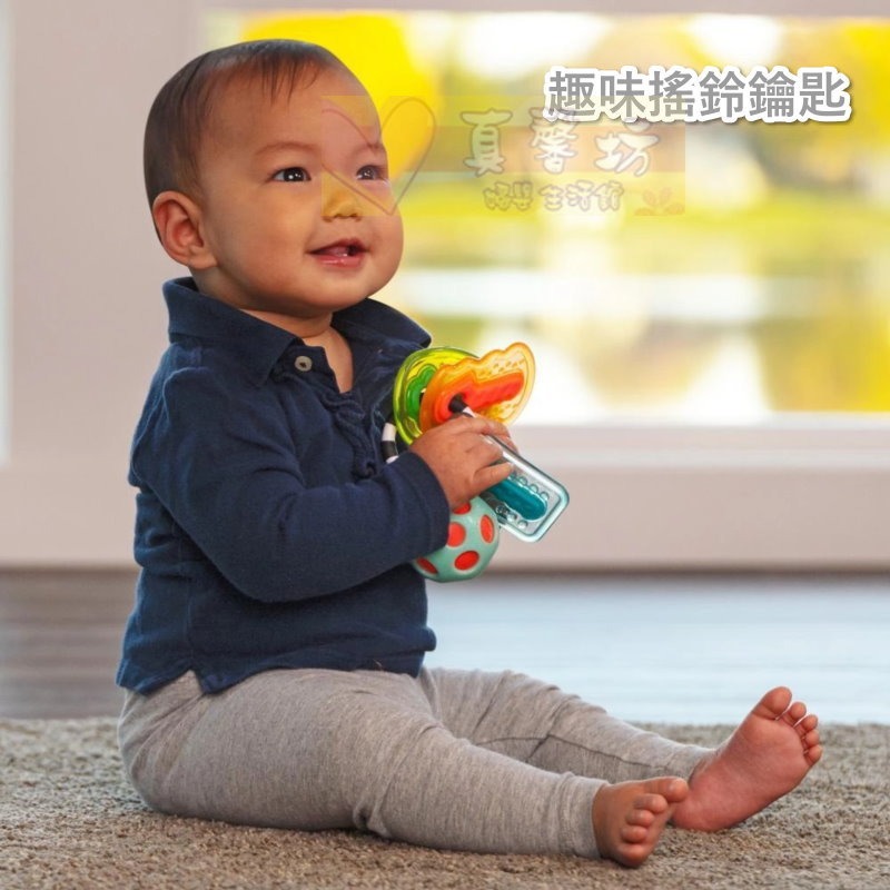 美國Sassy 趣味搖鈴鑰匙/旋轉咬咬搖鈴/捏捏響鈴球/歡樂滾滾球 - 響鈴玩具/響鈴球/手搖鈴/搖鈴球-細節圖3