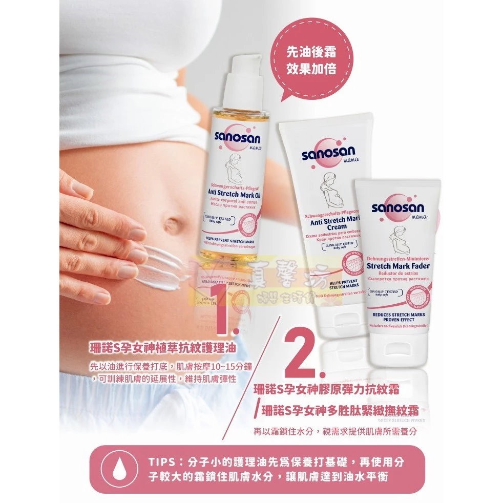 德國珊諾sanosan S孕女神多胜肽緊緻撫紋霜75ml - 淡化紋路/撫平紋路/孕期保養-細節圖5