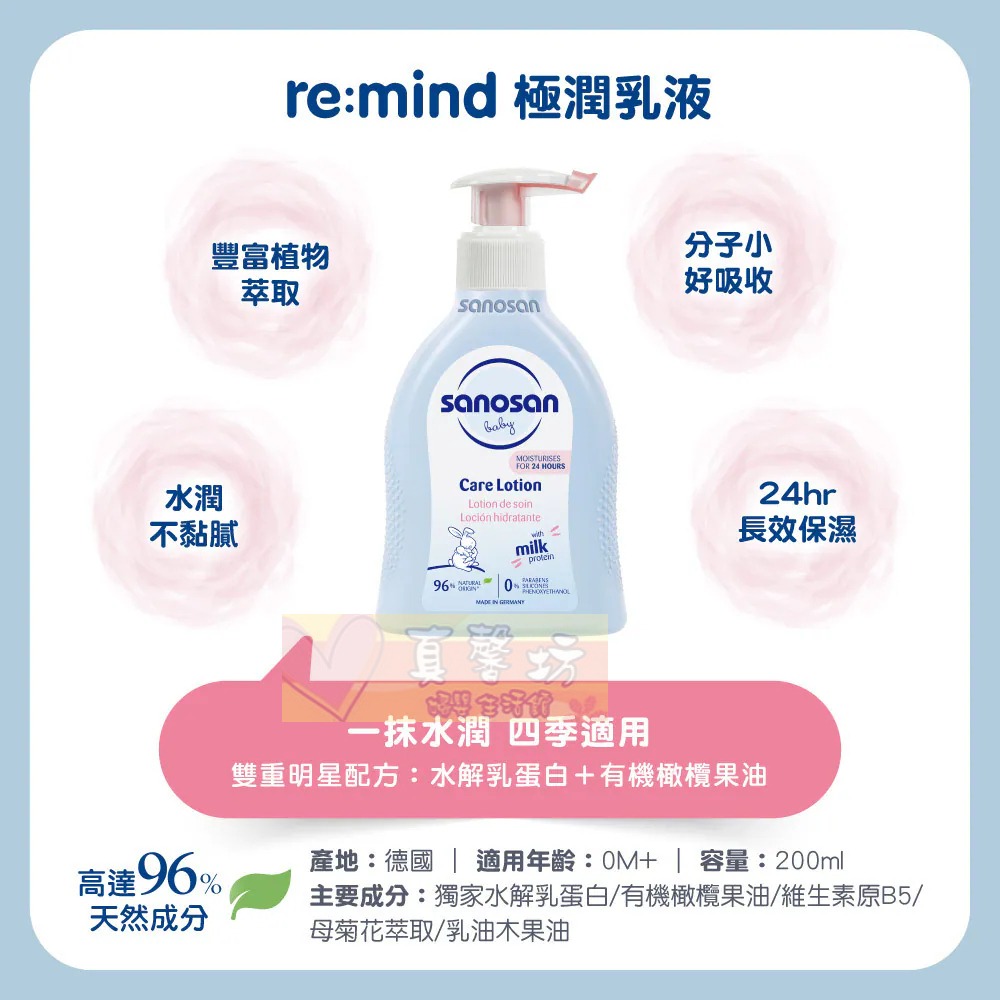 [附提袋]德國珊諾sanosan baby re:mind極致寵愛新生禮盒/大耳兔潤膚保養彌月禮盒 -極潤禮盒/QQ兔-細節圖5