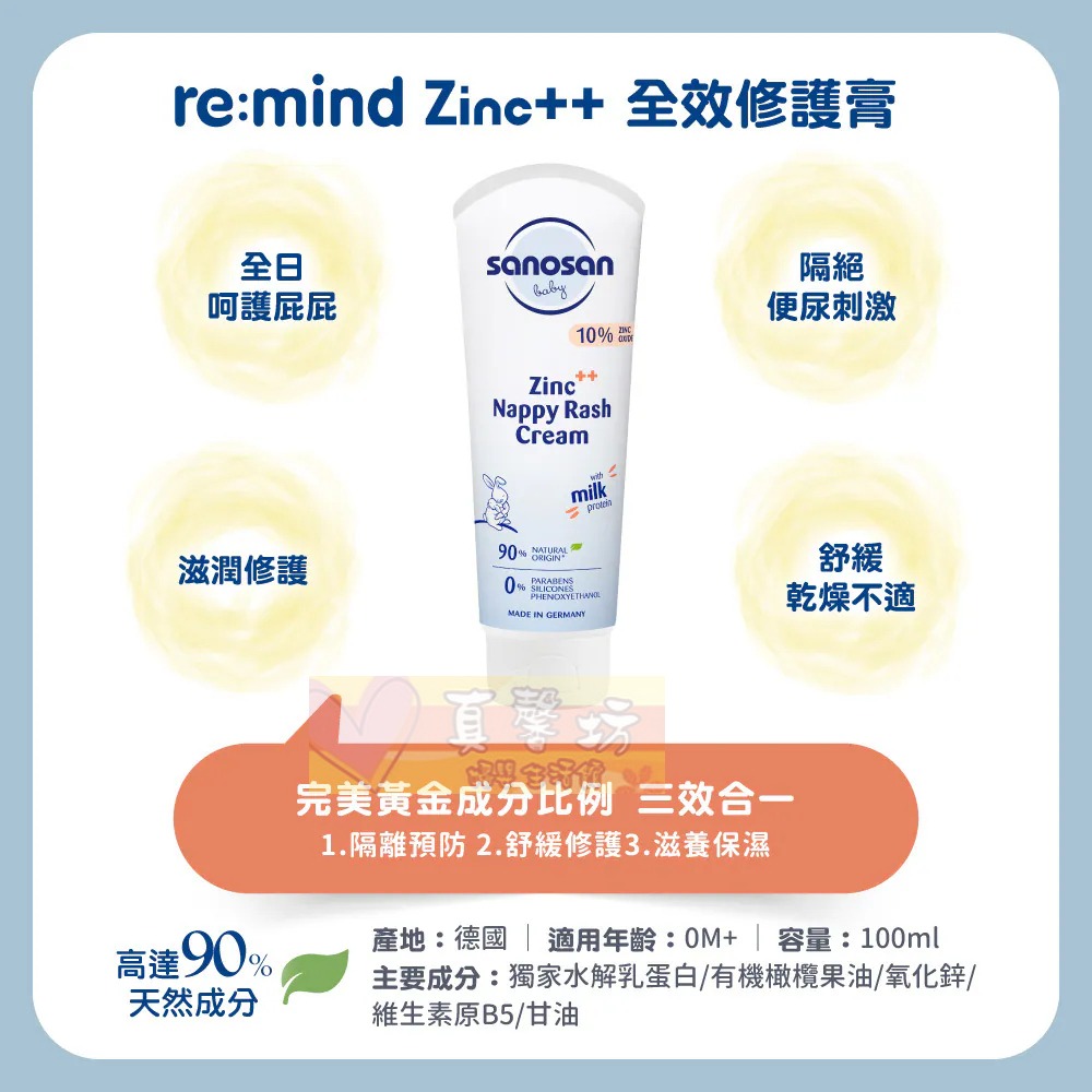 [附提袋]德國珊諾sanosan baby re:mind極致寵愛新生禮盒/大耳兔潤膚保養彌月禮盒 -極潤禮盒/QQ兔-細節圖7