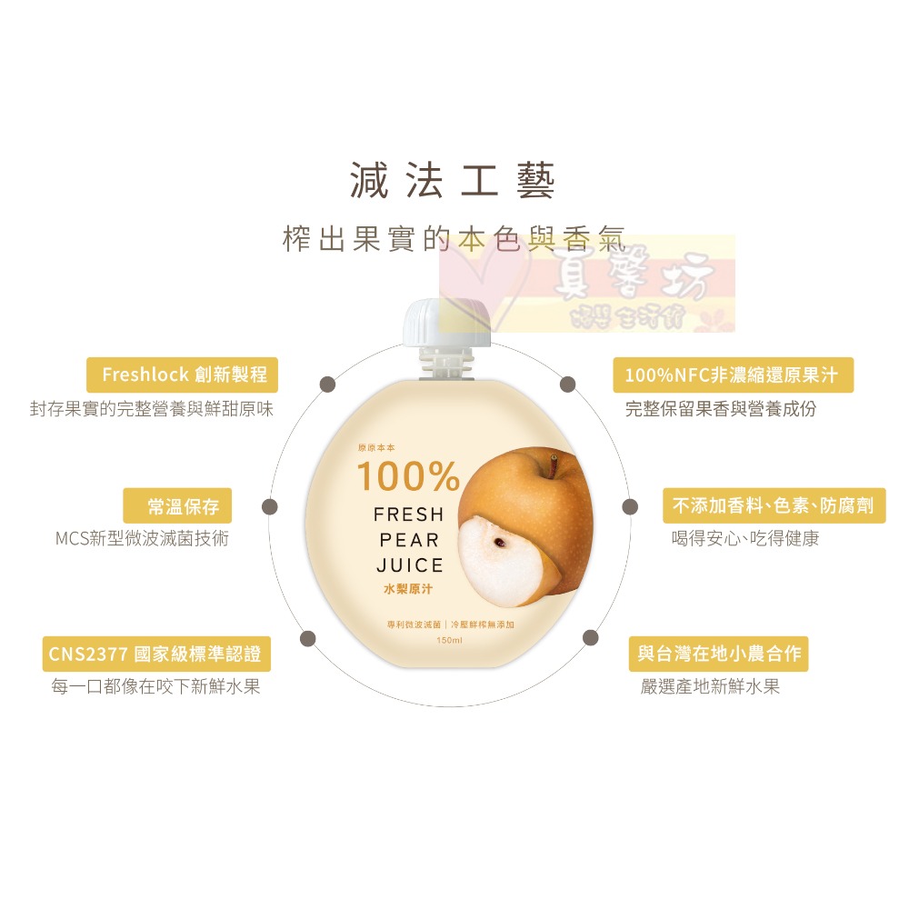 原原本本 100%水果原汁150g (水梨汁/葡萄汁/蘋果汁/柳丁汁/火龍果鳳梨汁)- 寶寶果汁/嬰兒果汁/寶寶副食品-細節圖2