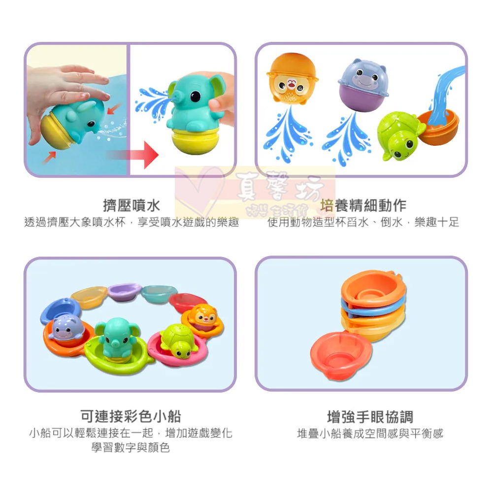 英國Vtech 戲水玩具系列(花灑小象/漂浮動物疊疊樂) - 洗澡玩具/玩水玩具-細節圖8
