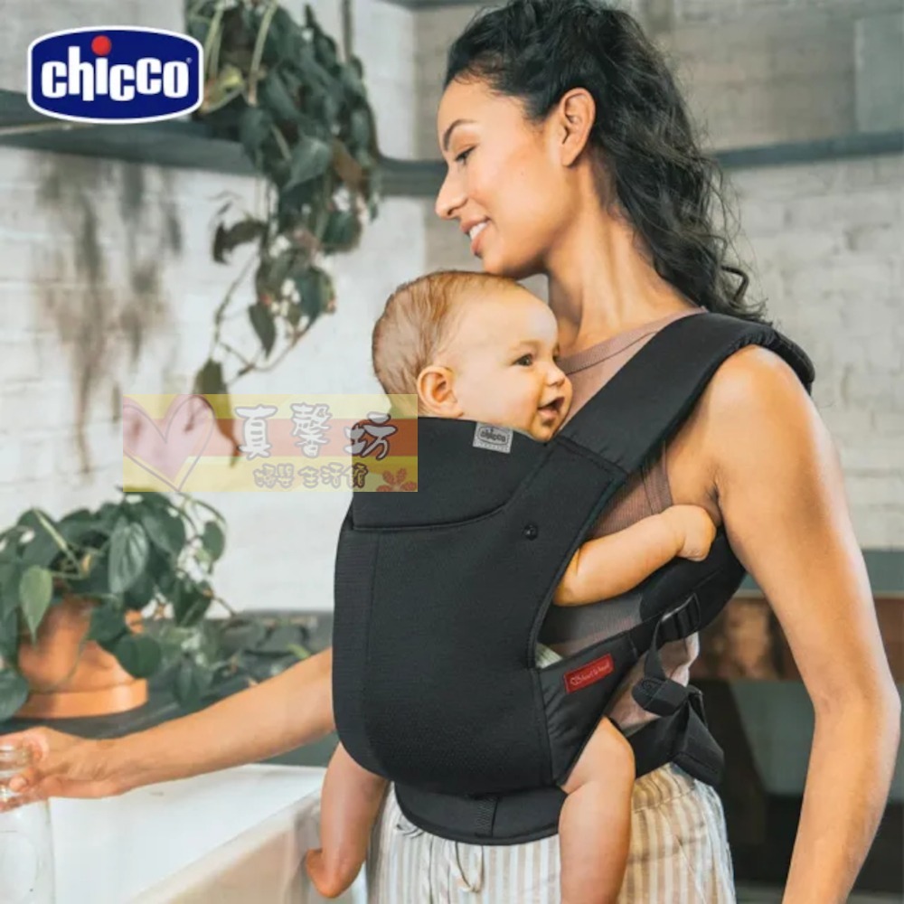 chicco SnugSupport 四合一輕量嬰兒揹帶(優雅黑)  - 揹帶/背帶/義大利-細節圖2