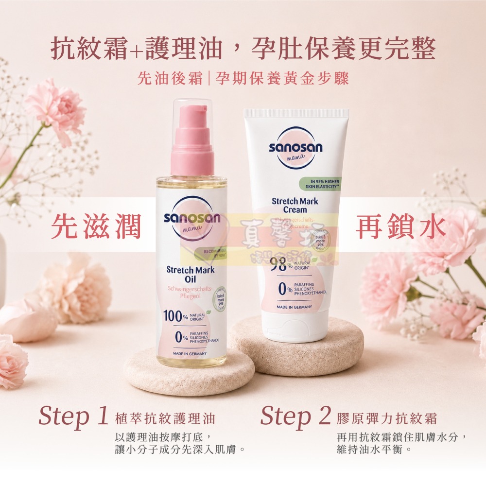德國珊諾sanosan S孕光 植萃抗紋護理油100ml - 淡化紋路撫平紋路/孕期保養/媽媽護理/S孕光系列-細節圖7