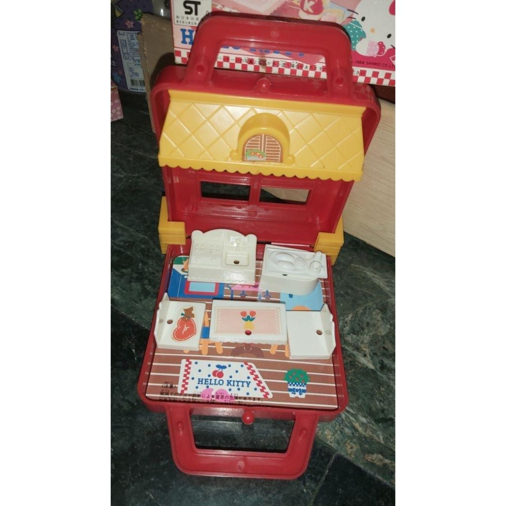 1988年 hello kitty 廚房 餐廳 公仔 收納 積木組 收藏 收藏品 凱蒂貓 三商百貨購入-細節圖3
