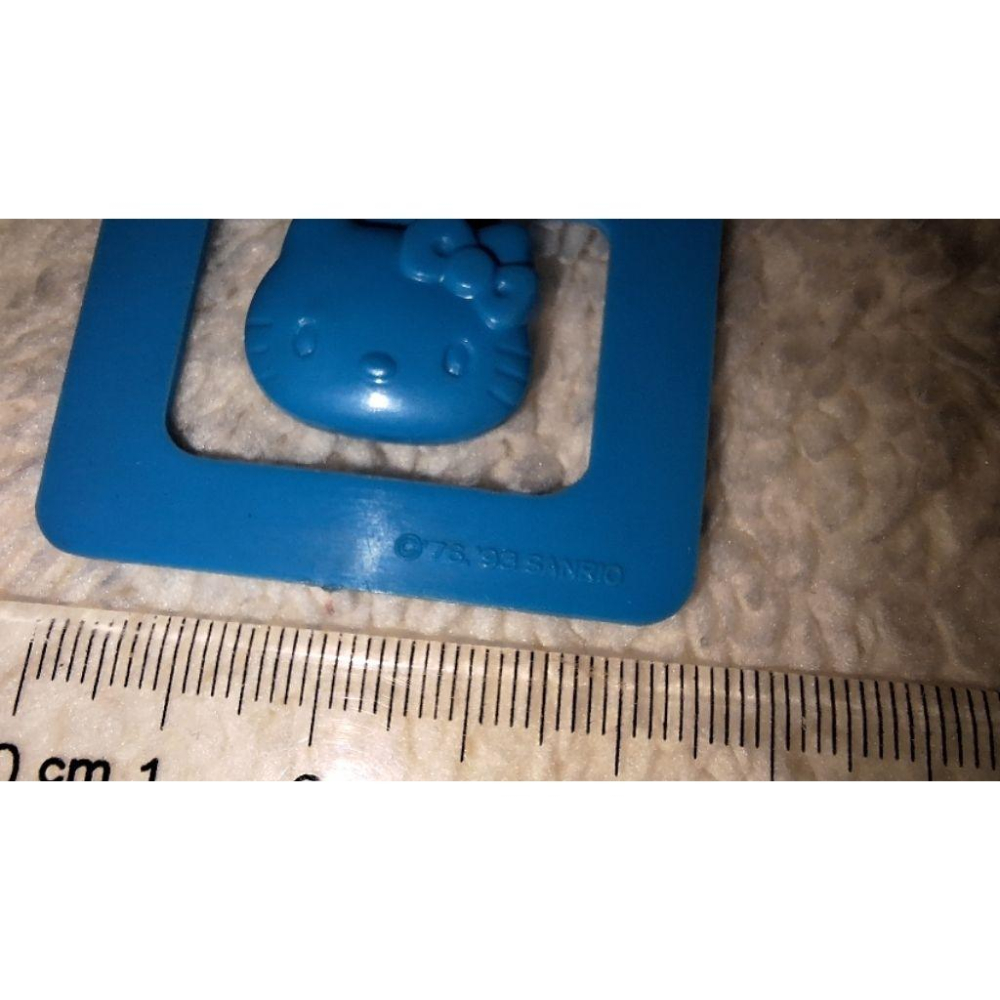 1993年 Hello Kitty 藍色 塑膠 書籤 收藏品 三麗鷗 sanrio-細節圖3