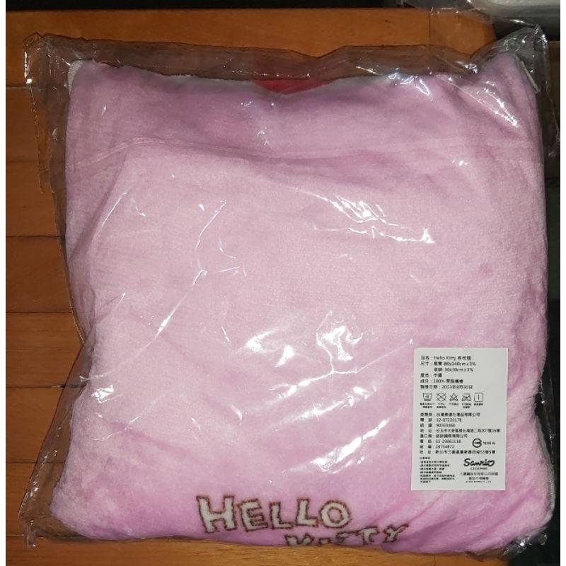 hello kitty 法蘭絨毯組 抱枕 毯子 兩用款式 遊樂園 三麗鷗 脆迪酥-細節圖2