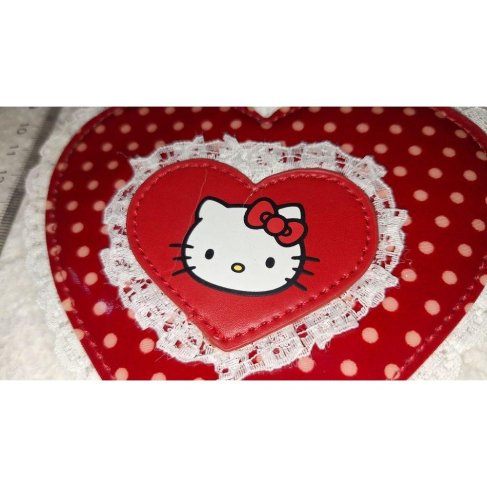 2011年 hello kitty 愛心蕾絲 卡套 卡包 紅色 粉紅色 正版 三麗鷗 sanrio 凱蒂貓-細節圖4