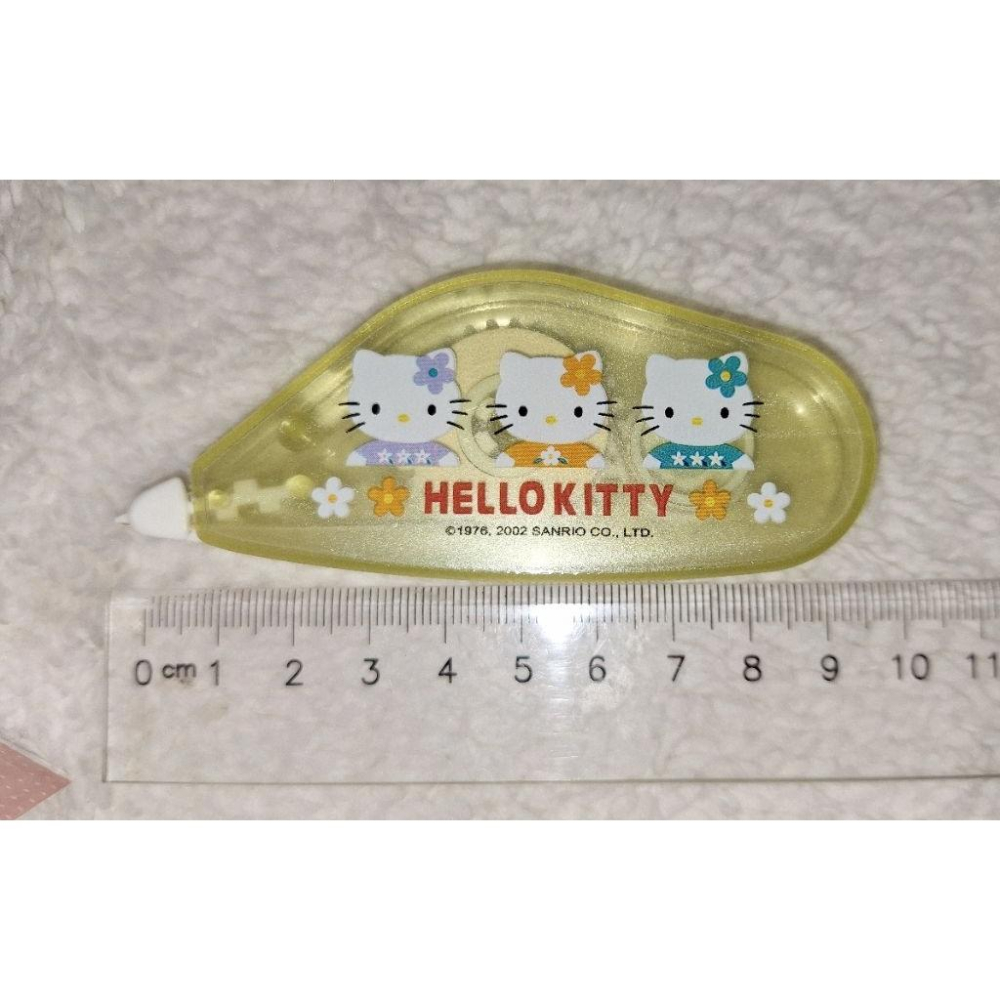 2002年 hello kitty 立可帶 修正帶 戴小花kitty 黃色 三麗鷗 sanrio-細節圖4