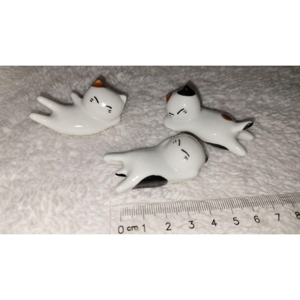 趴趴小貓 躺躺 側躺 休閒 休閒 小貓 陶瓷筷架 1組3隻合售-細節圖2