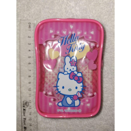 三麗鷗sanrio Hello kitty 正版透明收納包 2009年 絕版 小兔 好朋友 粉紅 蝴蝶結 小物包 零錢包