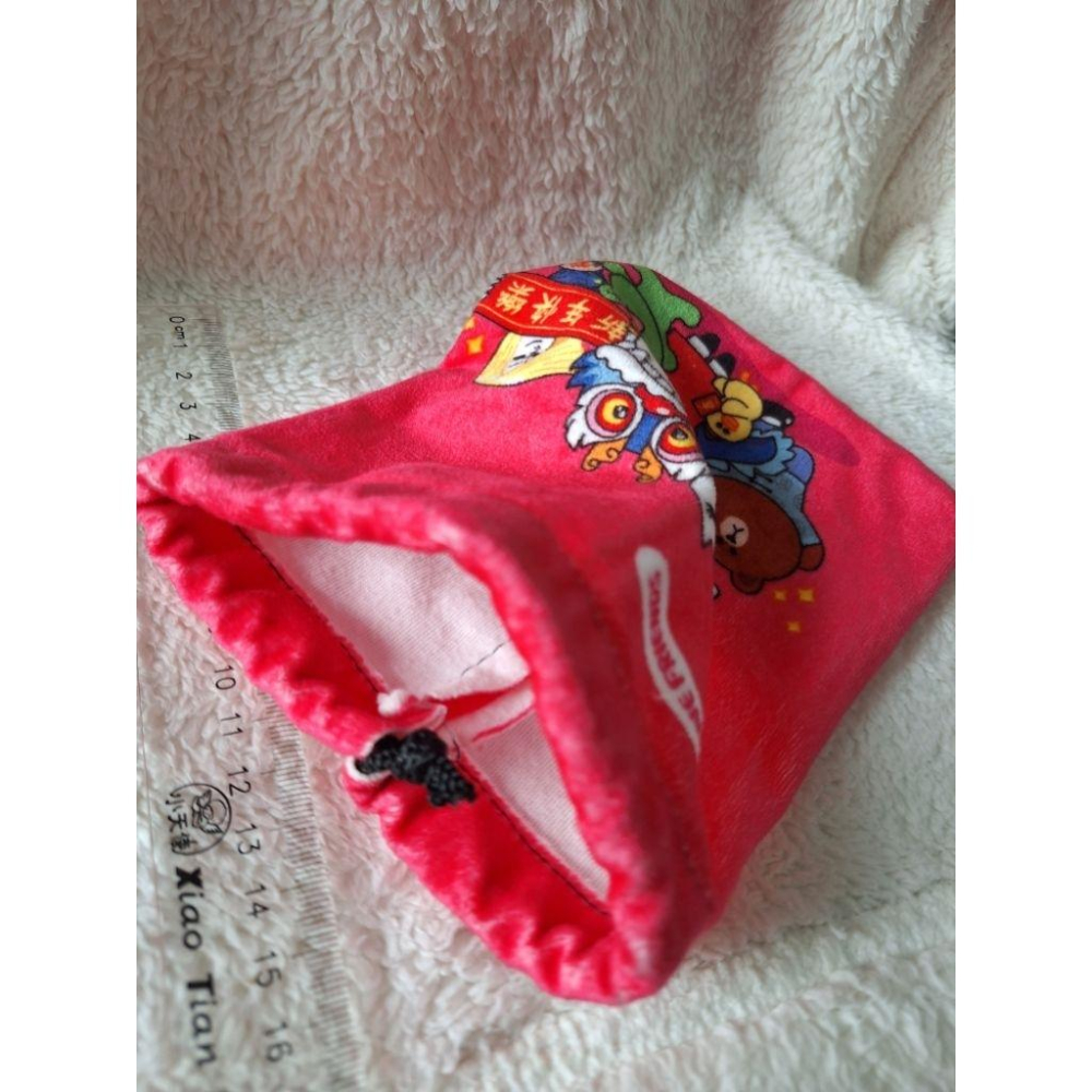 line friends 新年快樂 束口袋 正版 7-11-細節圖2