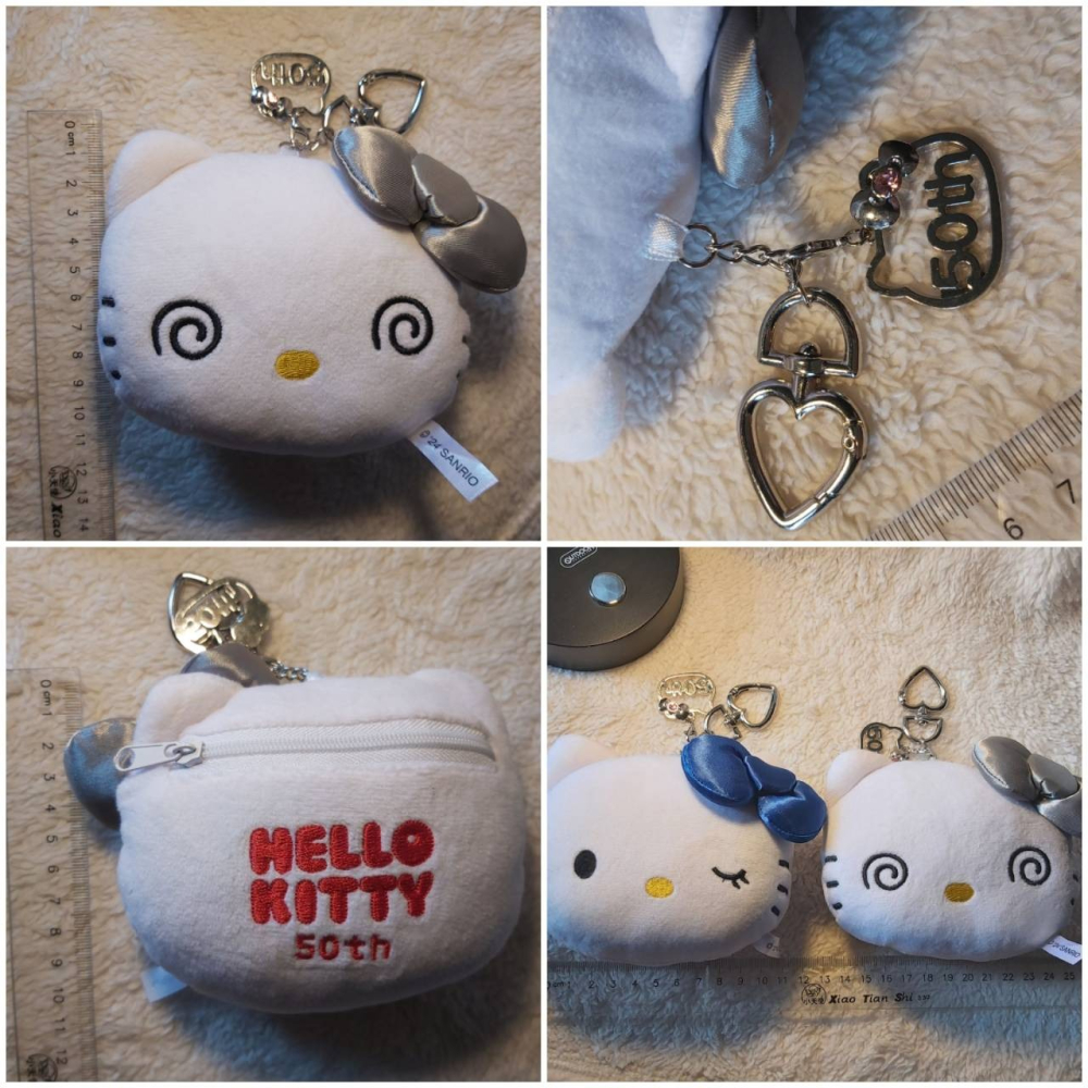 hello kitty 50th 50週年 眨眼 紀念款 零錢包 吊飾 三麗鷗 正版 凱蒂貓 2024 sanrio-細節圖2