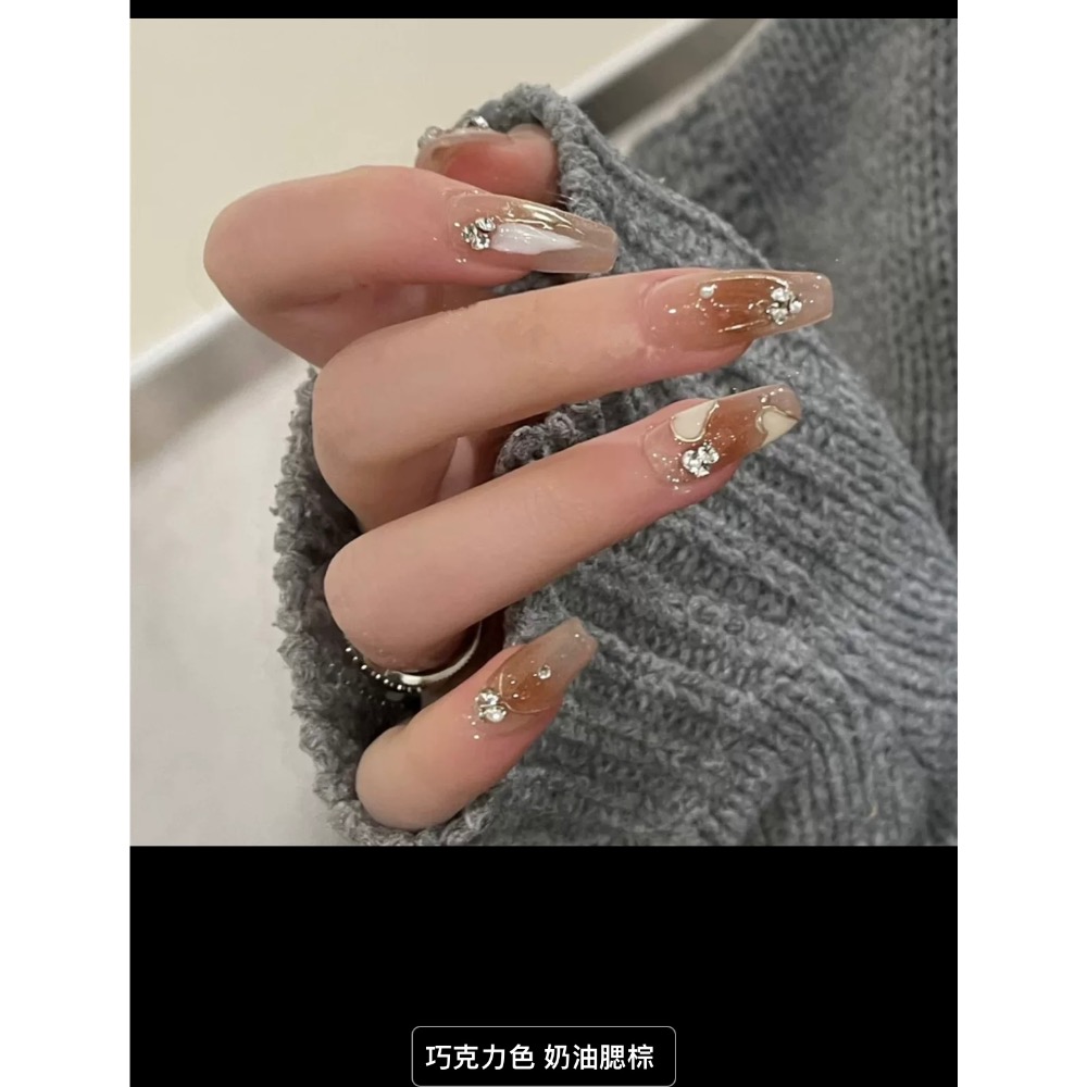 千金穿戴甲轻奢高级感新娘结婚指甲贴片2023新款婚纱照美甲片成品-細節圖6