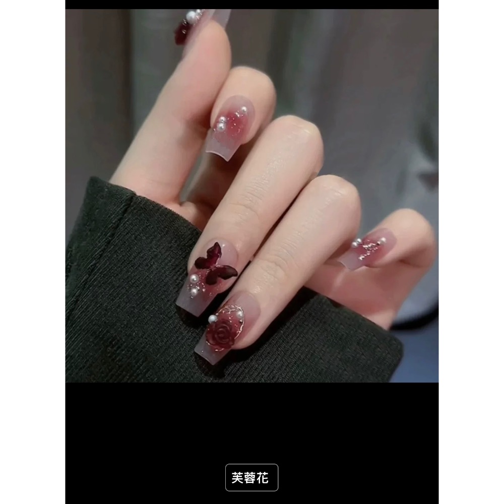 千金穿戴甲轻奢高级感新娘结婚指甲贴片2023新款婚纱照美甲片成品-細節圖10