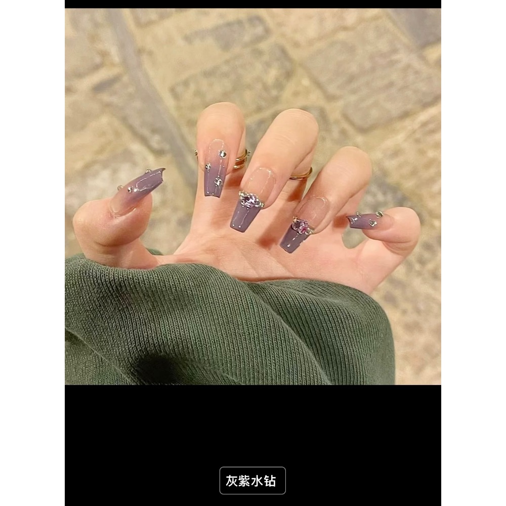 千金穿戴甲轻奢高级感新娘结婚指甲贴片2023新款婚纱照美甲片成品-細節圖5