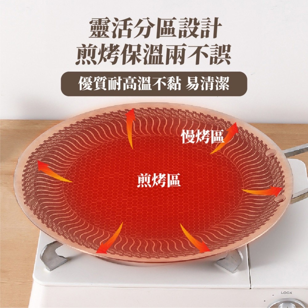 西華韓式蜂巢不銹鋼烤盤34公分BSW-HC34-細節圖3