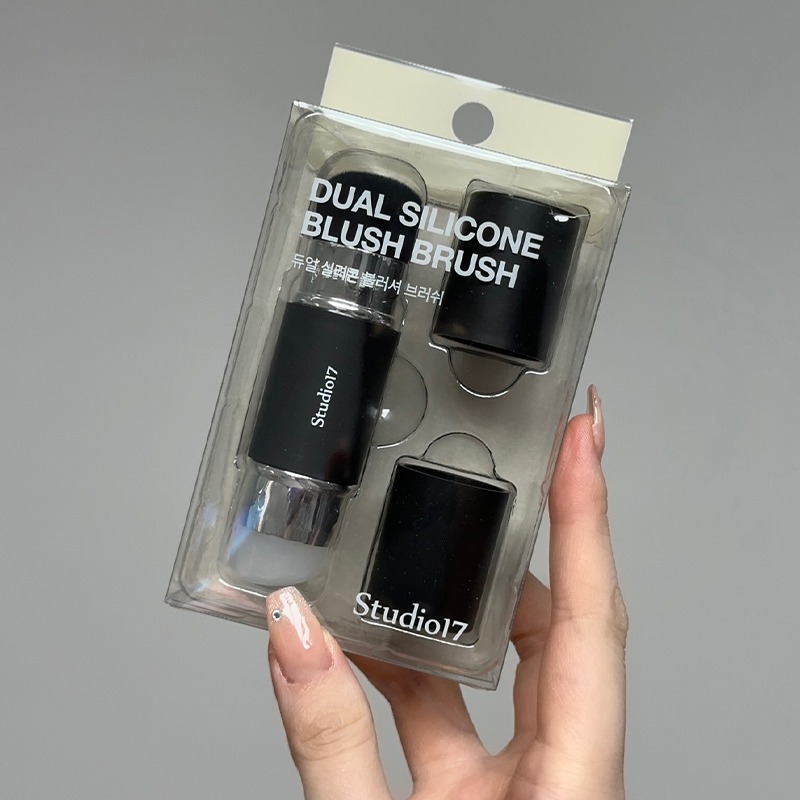 韓國 Studio 17 雙頭矽膠腮紅刷-細節圖7