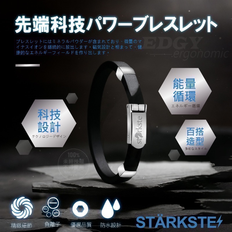 STÄRKSTE 2026馬年發財限定款 負離子磁石防靜電手環-細節圖3