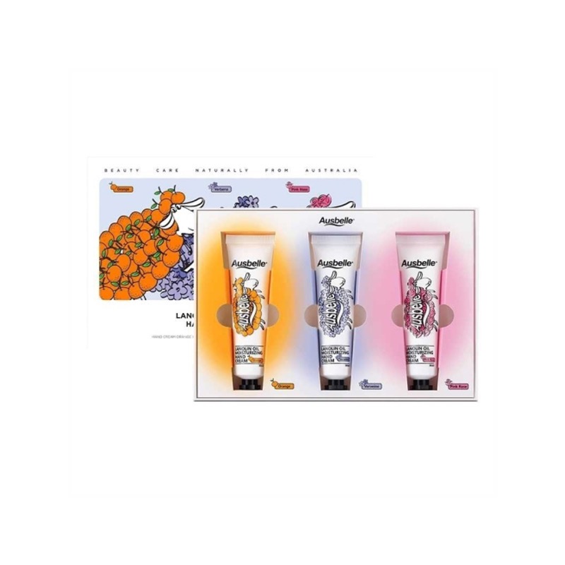 澳洲 Ausbelle 綿羊油護手霜禮盒組 (玫瑰、甜橙、馬鞭草) 30ml*3-細節圖2