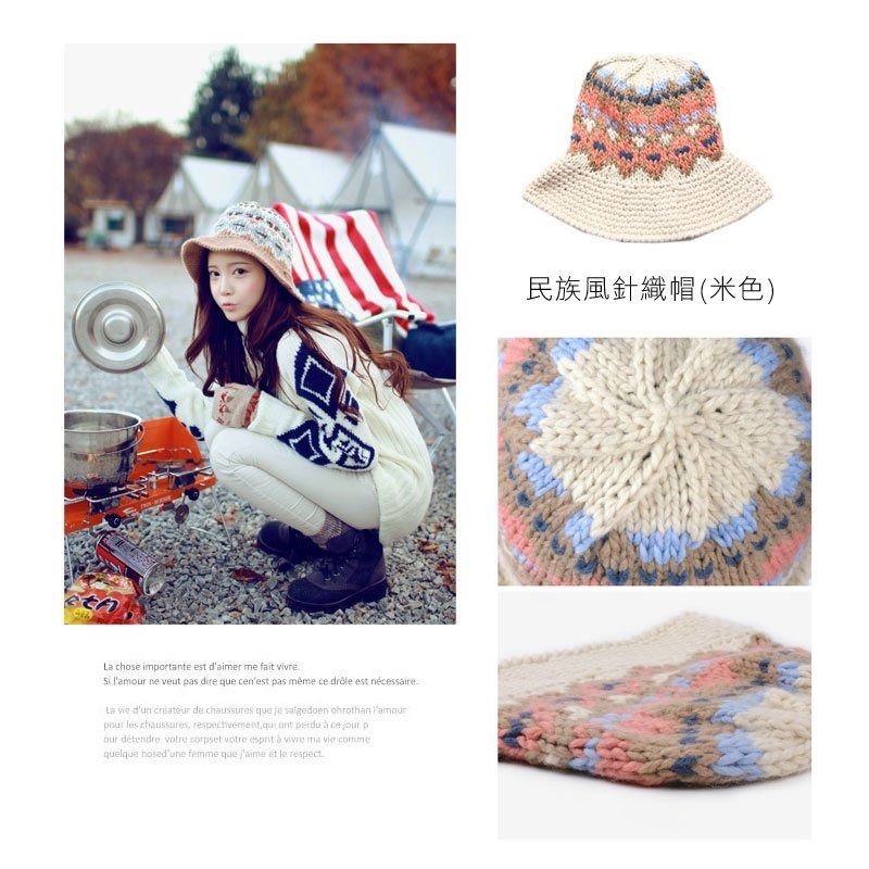 民族風針織帽  針織漁夫帽-細節圖2