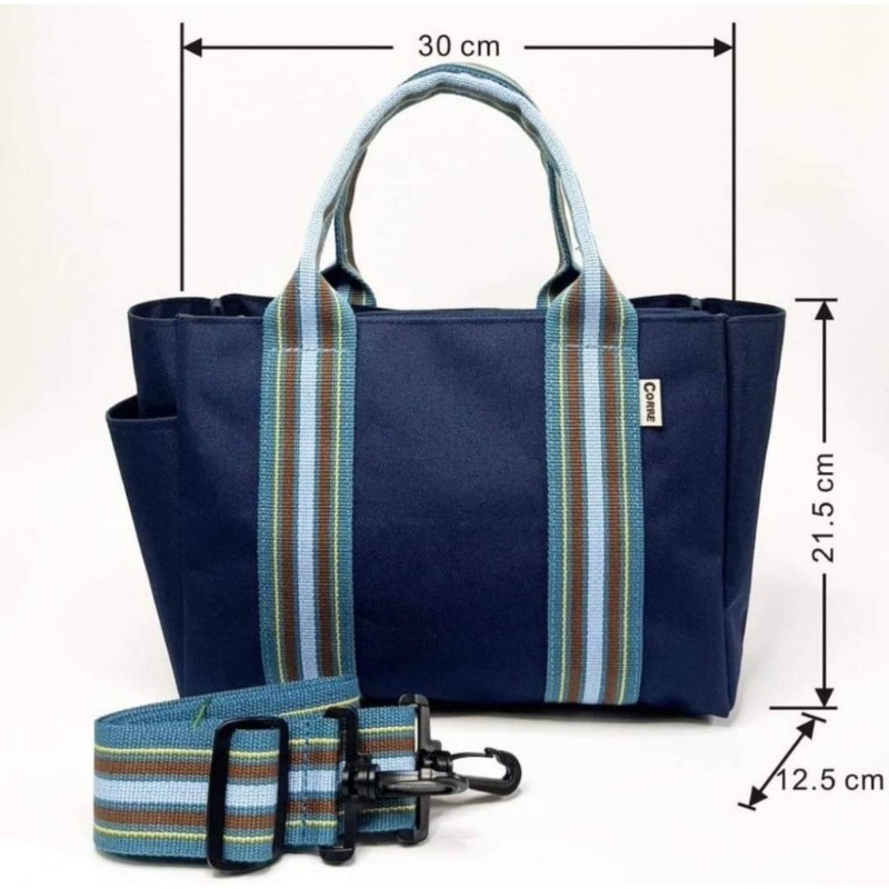 12/15收單-台灣製正版CORRE~中性寬織帶厚磅機能兩用托特包-細節圖3