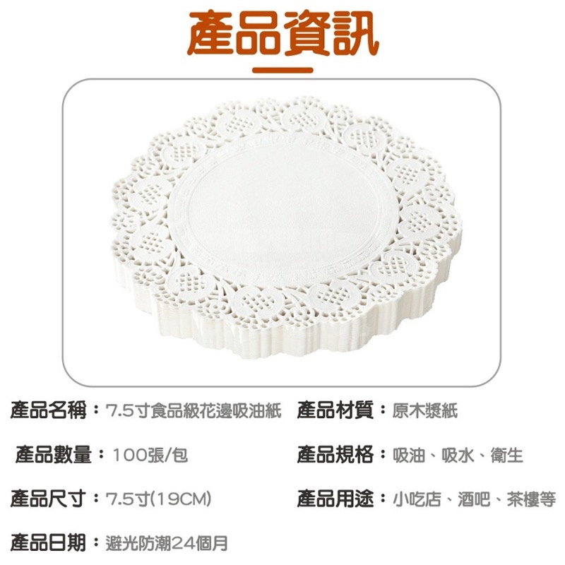 食品級花邊吸油紙(一包100抽)-細節圖7