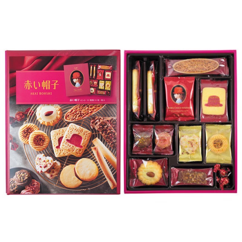 日本 紅帽子 粉紅帽禮盒 高帽子 31入 +提袋-細節圖2