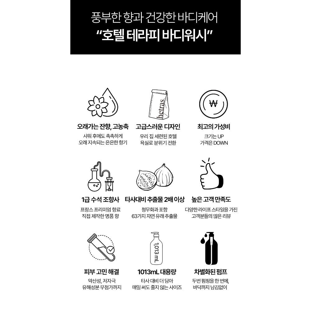 韓國 HETRAS 大容量香療沐浴乳 1013ml-細節圖4