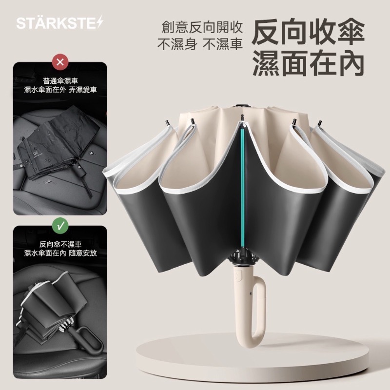 STÄRKSTE 德藝機能 高訂環扣反向折疊兩用傘-細節圖6