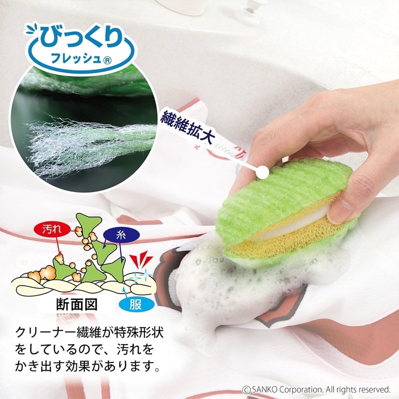 日本 SANKO 橢圓衣物清潔刷-細節圖4
