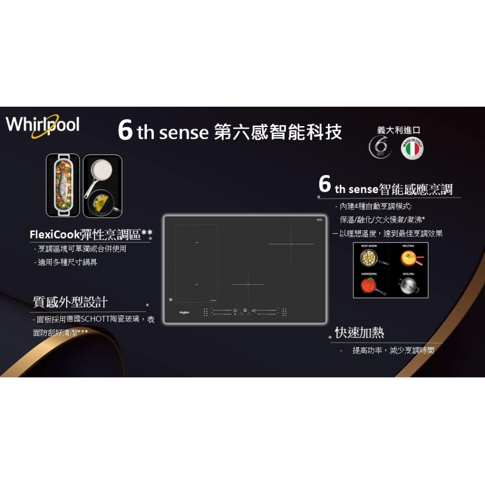 【來殺價，刷卡分6期】【Whirlpool 惠而浦】WLS3777NEP 四口感應爐-細節圖4