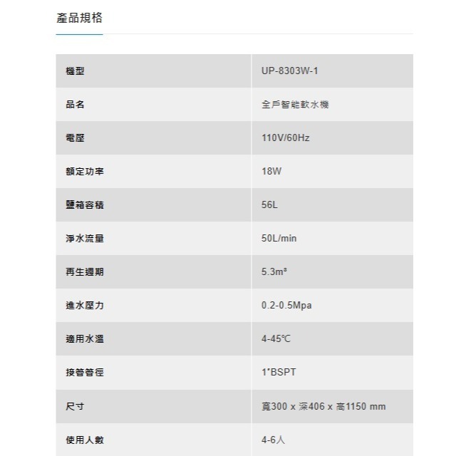 【歡迎詢價】小時候電器~賀眾牌UP-8303W-1 全戶智能軟水機(30L)~特殊商品請先詢問環境是否可裝-細節圖6