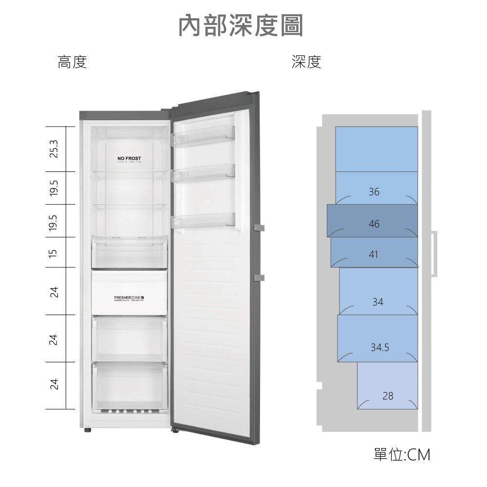 【請殺價】【協助申請退稅補助+汰舊換新】【小時候電器】Haier海爾 一級效能直立單門無霜冷凍冷藏櫃 HUF-330-細節圖8