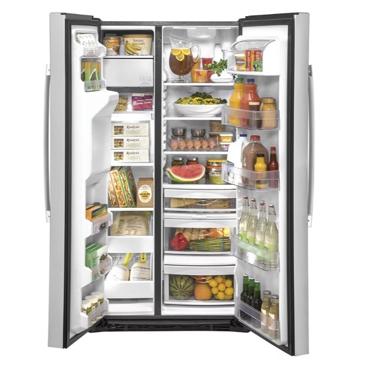 【請殺價！！xxxxx】【小時候電器】GE 奇異 GZS22IYNFS 薄型對開冰箱 門外取冰取水 702L-細節圖6