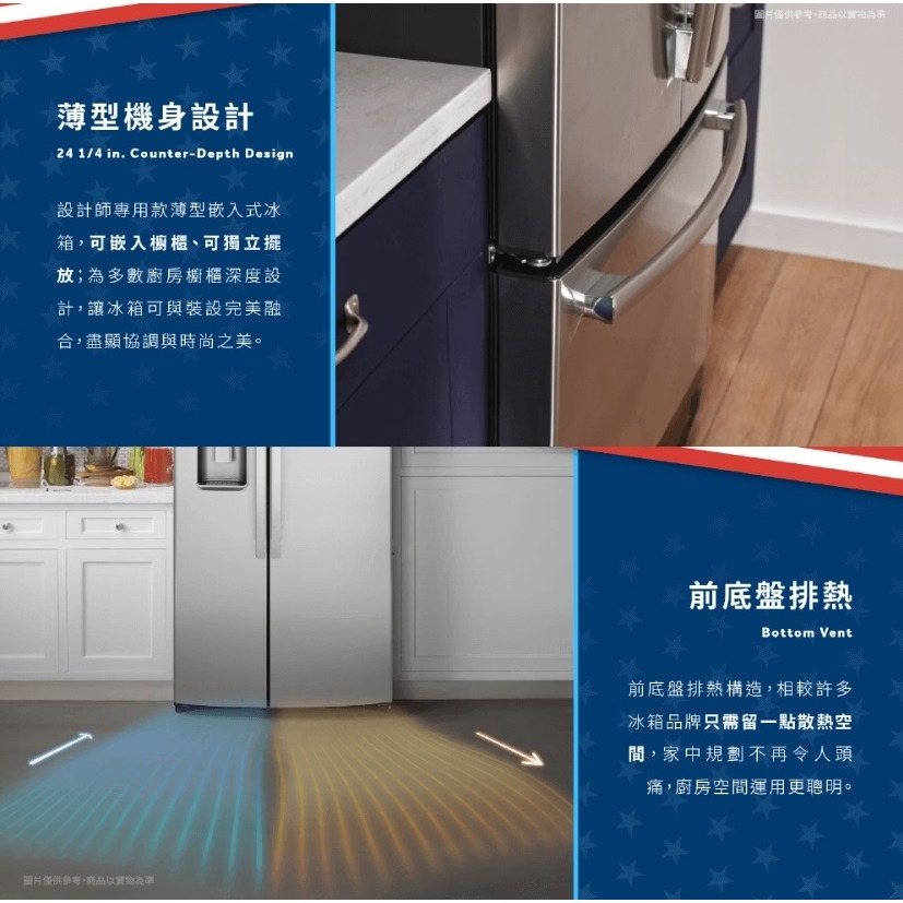 【歡迎殺價】【中部地區，免費看現場】~GZS22IYNFS【GE奇異】702L防指紋不銹鋼薄型對開門冰箱-細節圖5
