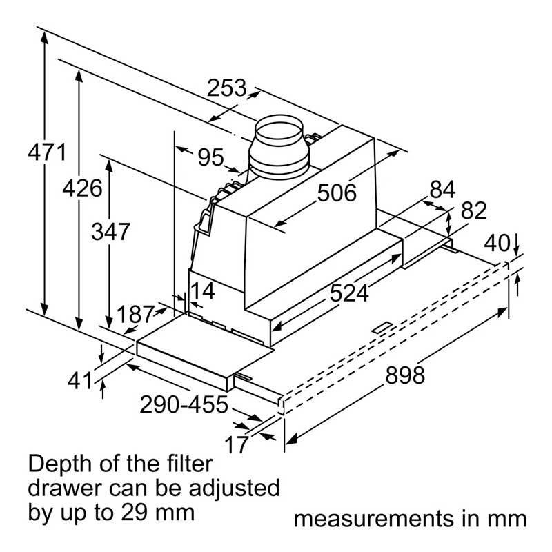 小時候電器【現金價20500】BOSCH 博世 DFS097A51B 隱藏式 排油煙機 4系列 90cm (220V)-細節圖4