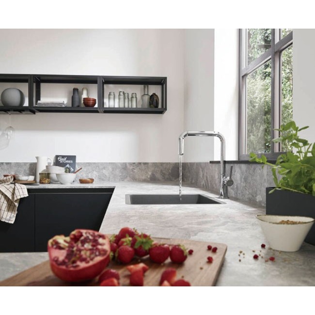【請來殺價】小時候電器~漢斯格雅【Hansgrohe】型號 43431290 深灰50*45cm 石英石水槽-細節圖2