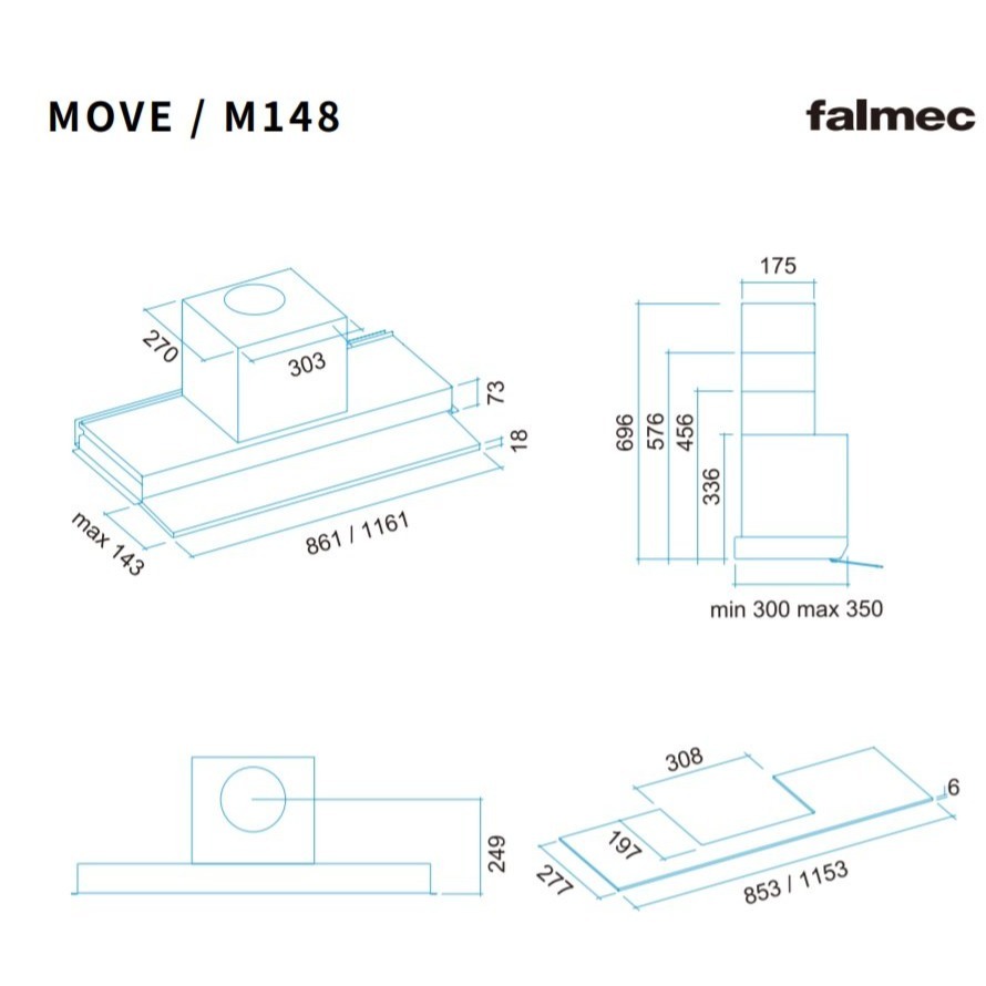【歡迎來殺價】小時候電器~義大利 Falmec MOVE 隱藏式排油煙機 M148-細節圖9